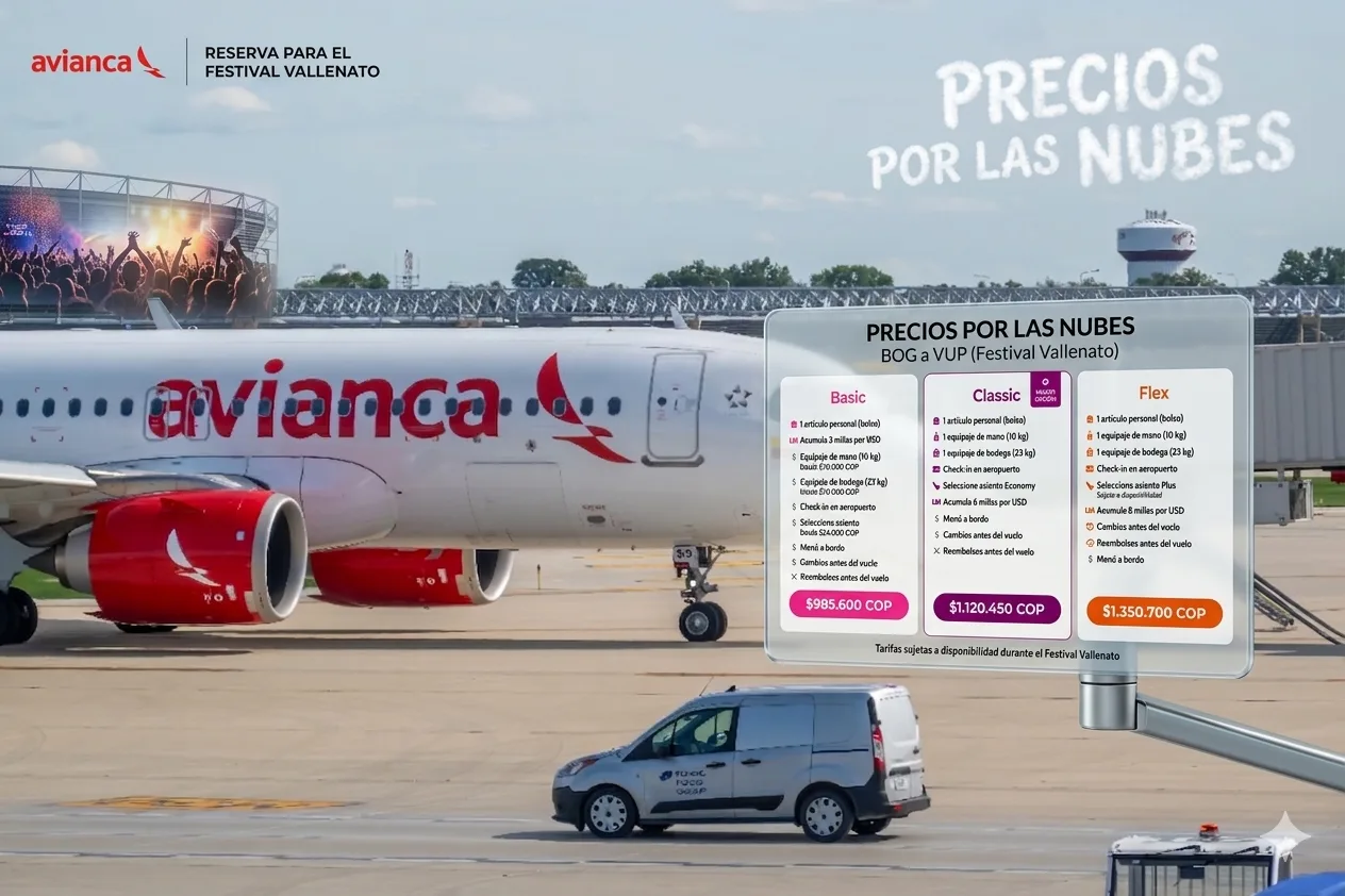 “Operaremos 60 vuelos y más de 10.500 sillas”: Avianca refuerza su apuesta por Valledupar en el Festival Vallenato