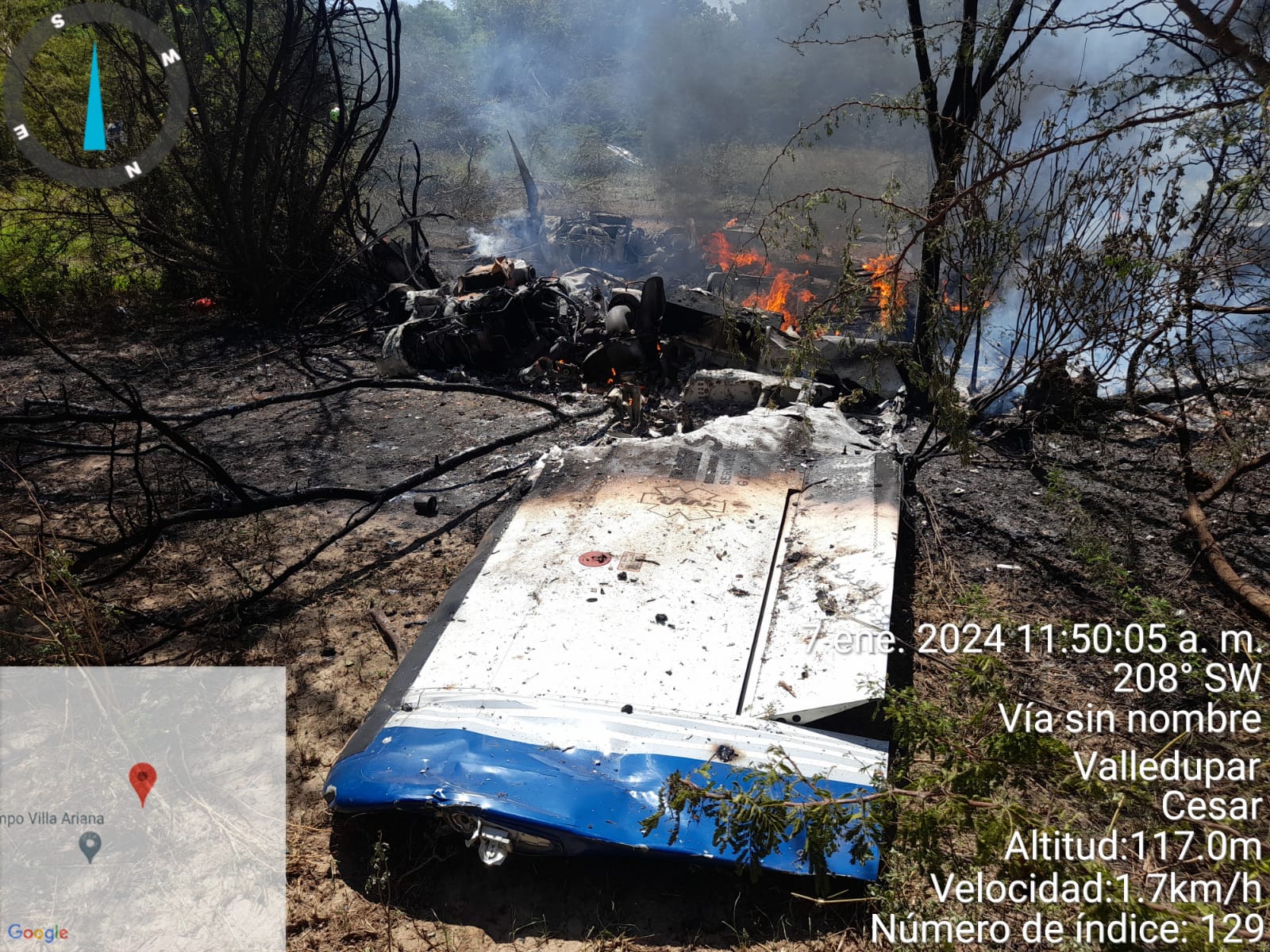 Siniestro Aéreo en Valledupar, avioneta se estrella cerca del aeropuerto