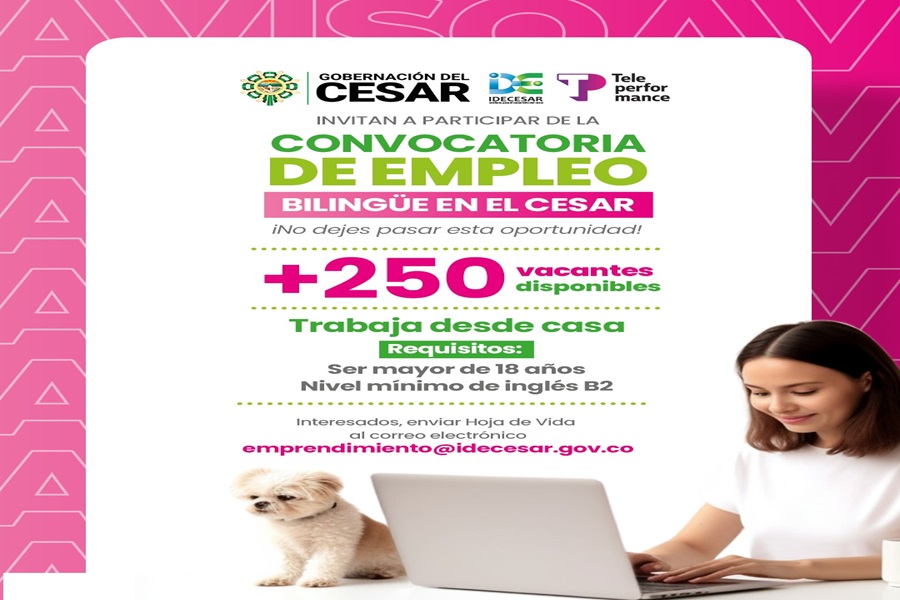 Gobernación del Cesar ofrece más de 250 vacantes bilingües a través de Idecesar