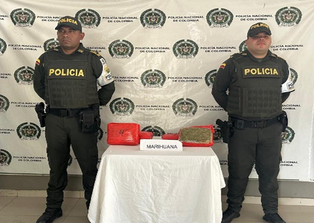 Incautan más de 4 kilos de marihuana en operativo de la Policía Fiscal y Aduanera en Bosconia