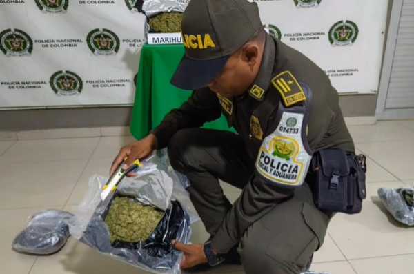 Incautados 8 kilos de marihuana y 4 kilos de base de coca en la vía Bosconia-Cuatro Vientos