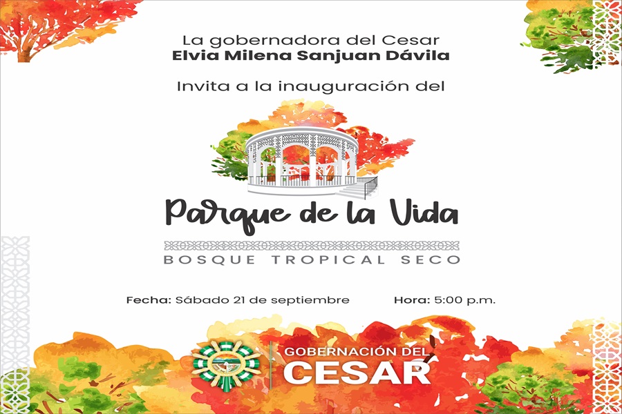 Gobierno del Cesar inaugura el Parque de La Vida Bosque Tropical Seco este 21 de septiembre en conmemoración del Día Internacional de la Paz