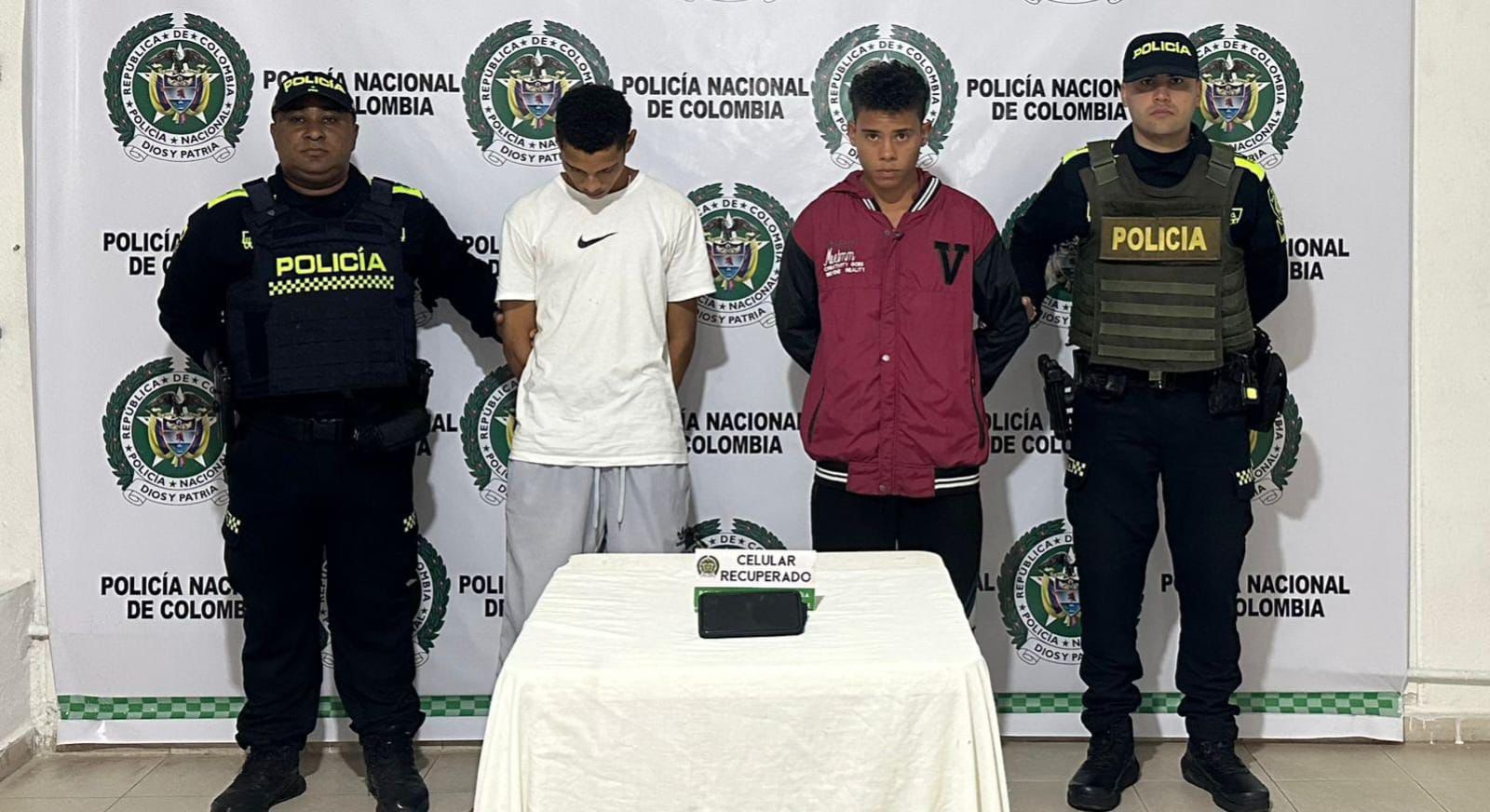 Capturados dos hombres en flagrancia por el delito de hurto en Manaure, Cesar