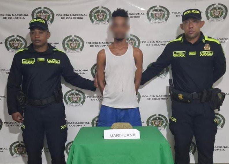 Con 1.100 gramos de marihuana capturan a un hombre en Bosconia, Cesar