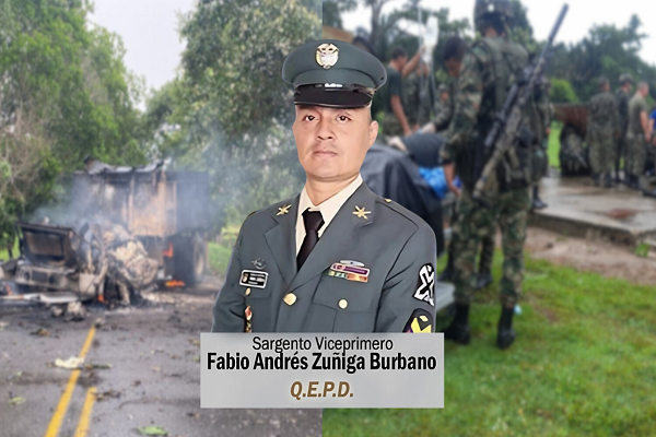 Fallece el Sargento Fabio Andrés Zúñiga Burbano tras atentado del ELN en Arauca