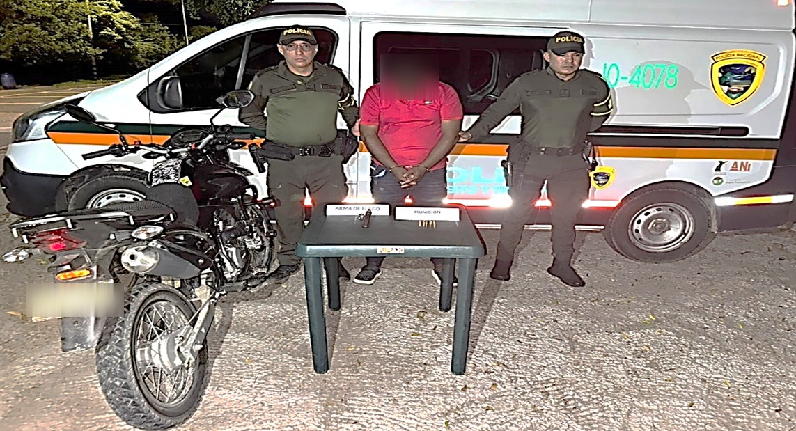 Capturado sujeto con arma de fuego ilegal en Bosconia, Cesar