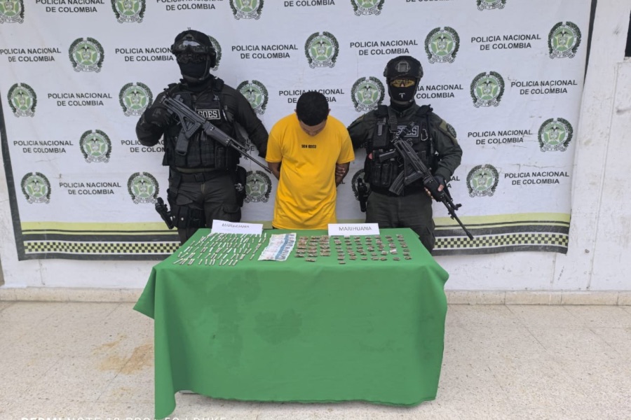 Capturan a presunto expendedor de marihuana en Aguachica