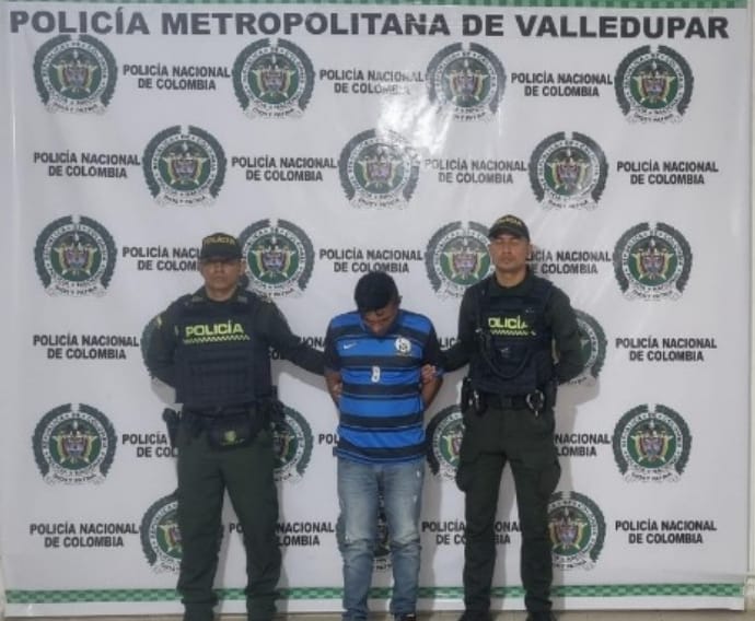 Capturan a ‘Aldair’ por fabricación, porte o tenencia de armas de fuego en el barrio 450 años de Valledupar