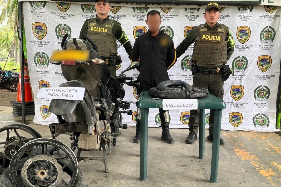 Capturan a un hombre con 5 kilos de base de coca en vías del Cesar
