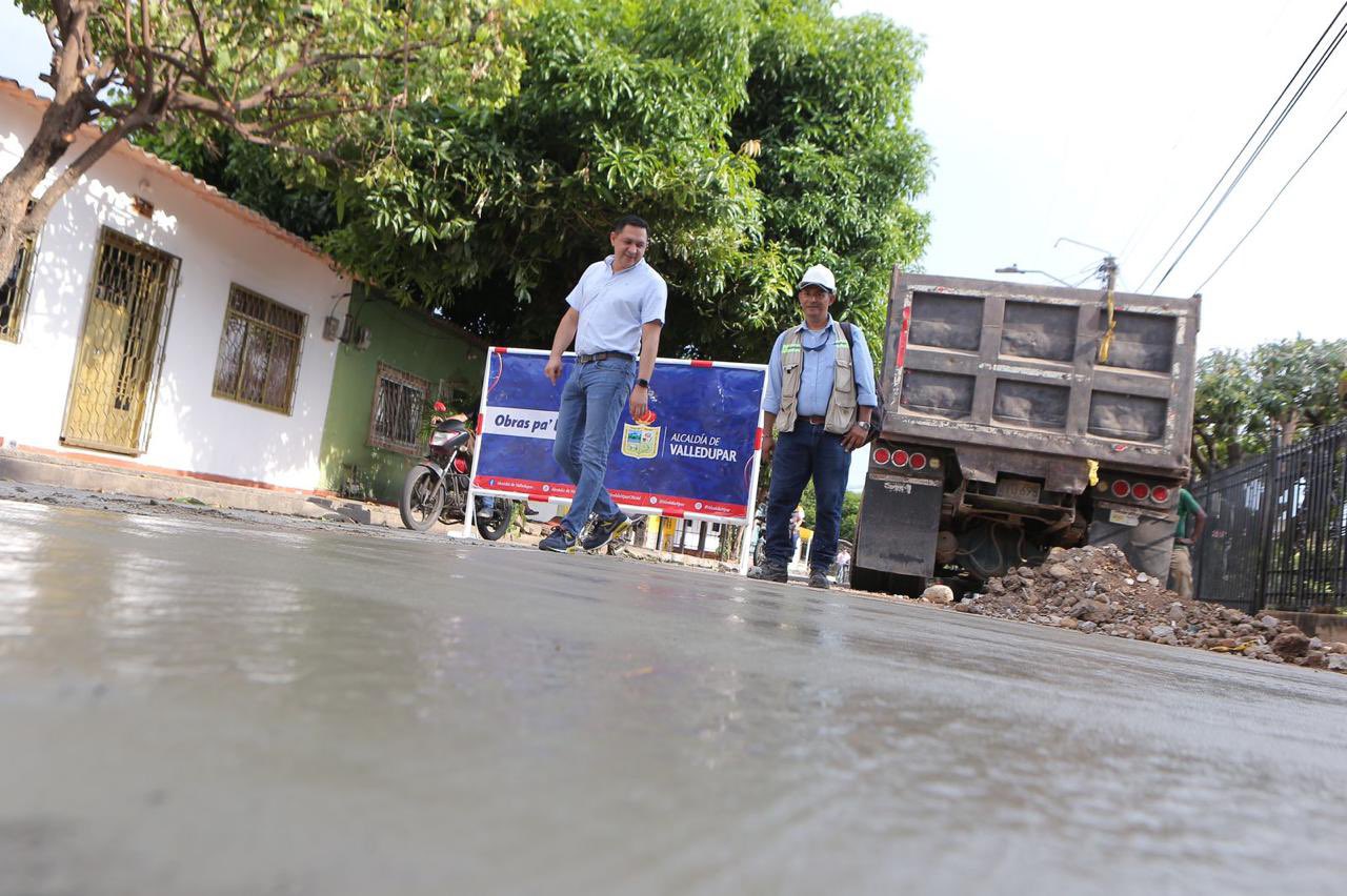 Avanzan las obras de la carrera 38 en Valledupar pese a retrasos por lluvias