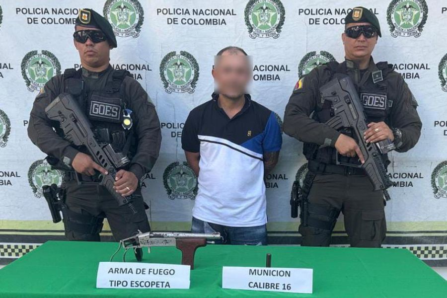 Capturado sujeto de 39 años por porte ilegal de arma de fuego en Aguachica