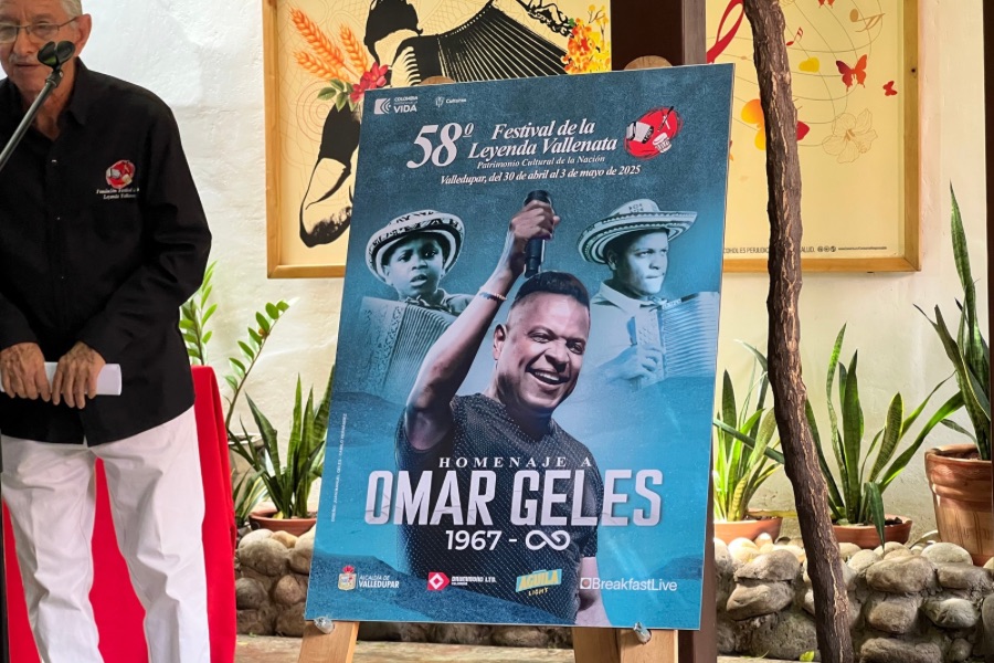 Revelan el afiche del 58° Festival de la Leyenda Vallenata en homenaje a Omar Geles
