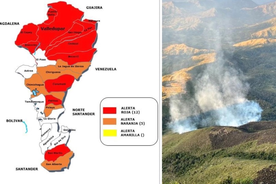 17 municipios del Cesar en riesgo extremo por incendios forestales