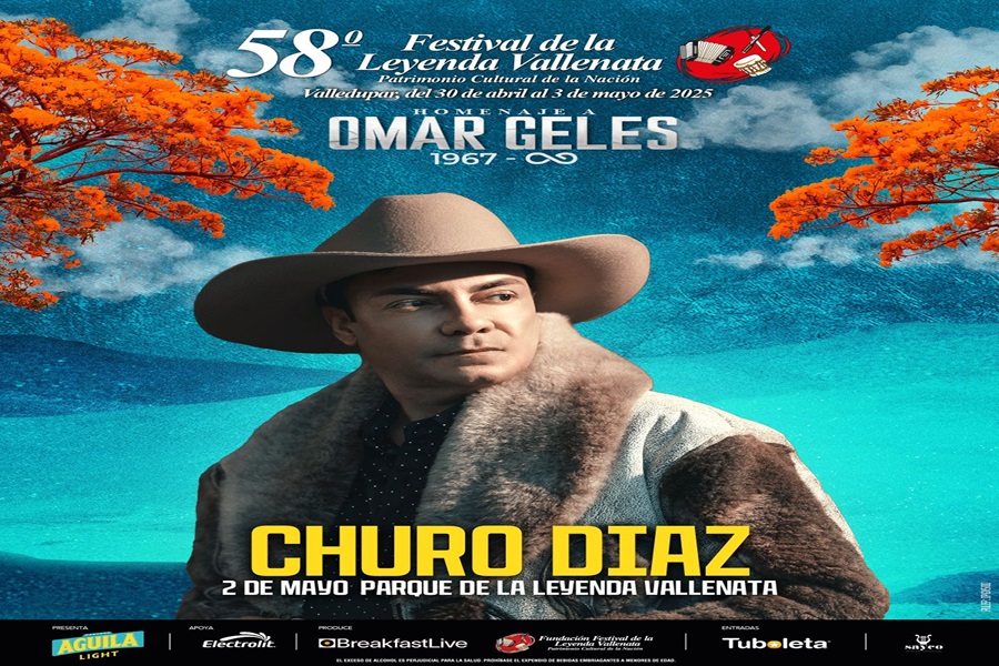 ¡Churo Díaz regresa al Festival de la Leyenda Vallenata 2025!