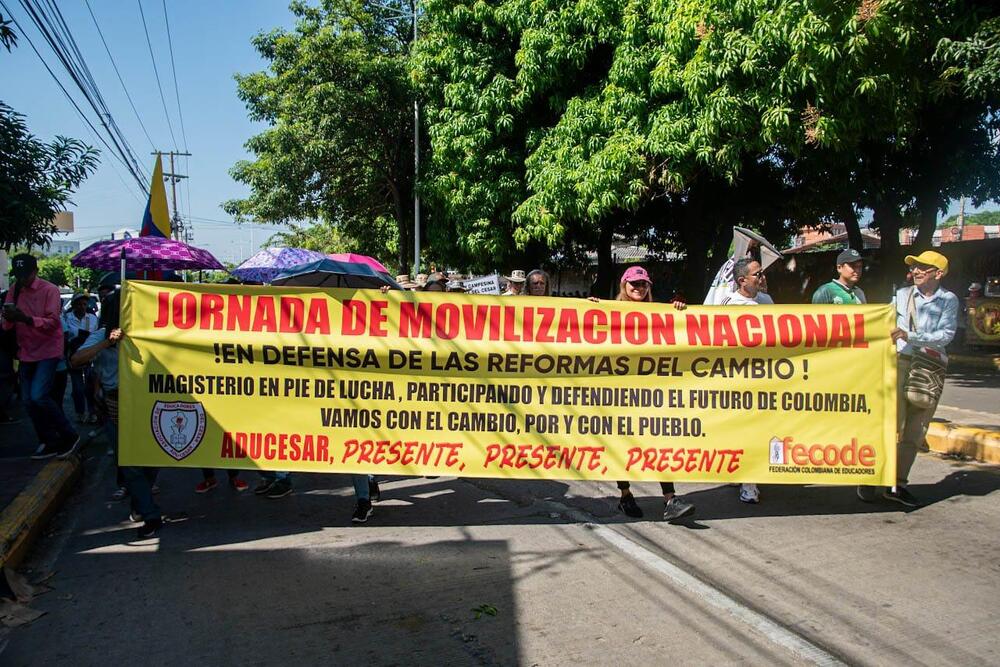 Más de 8 mil docentes participarán de las marchas en el Cesar