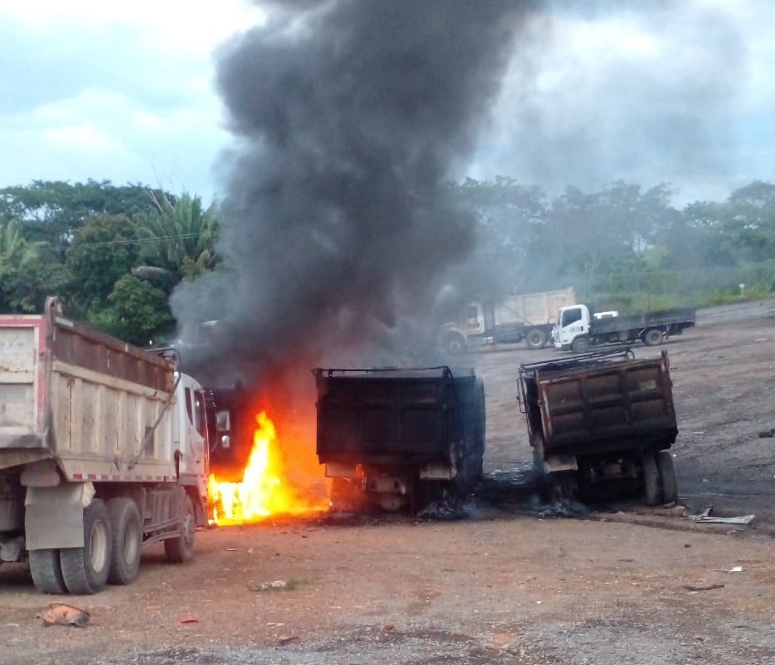 Sigue compleja la situación de orden público en el centro y sur del departamento del Cesar, con recientes alteraciones cerca de Curumaní donde fueron incendiadas maquinarias viales