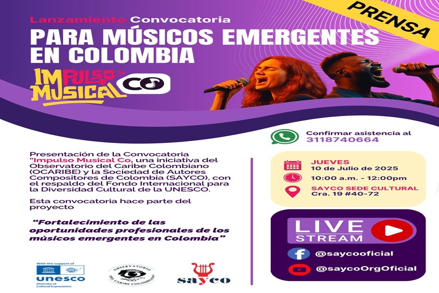 Abren convocatoria nacional para fortalecer a 120 músicos emergentes en Colombia