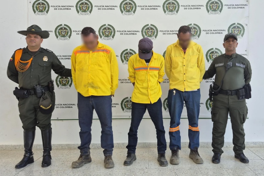 Tres capturados por minería ilegal en zona rural de Valledupar