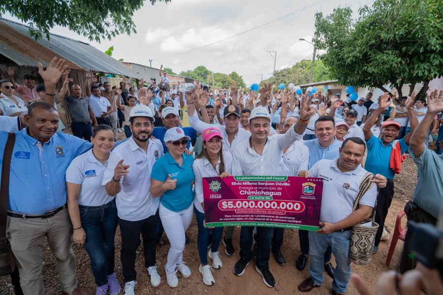 Gobernadora del Cesar anuncia millonaria inversión en pavimentación para Chimichagua y La Loma