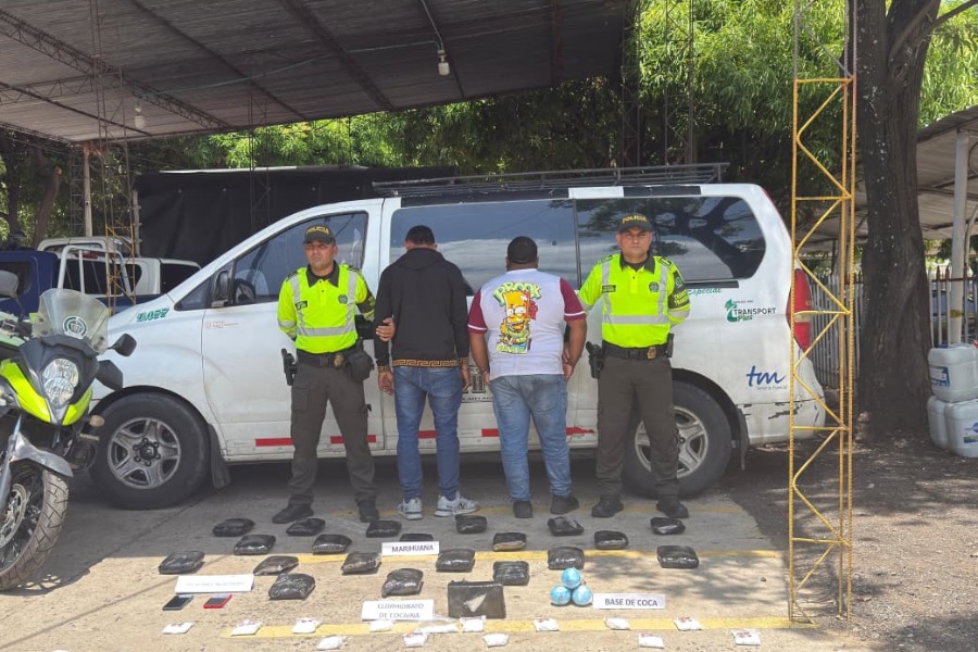 Capturan a dos personas con cargamento de droga en la vía Bosconia – Valledupar