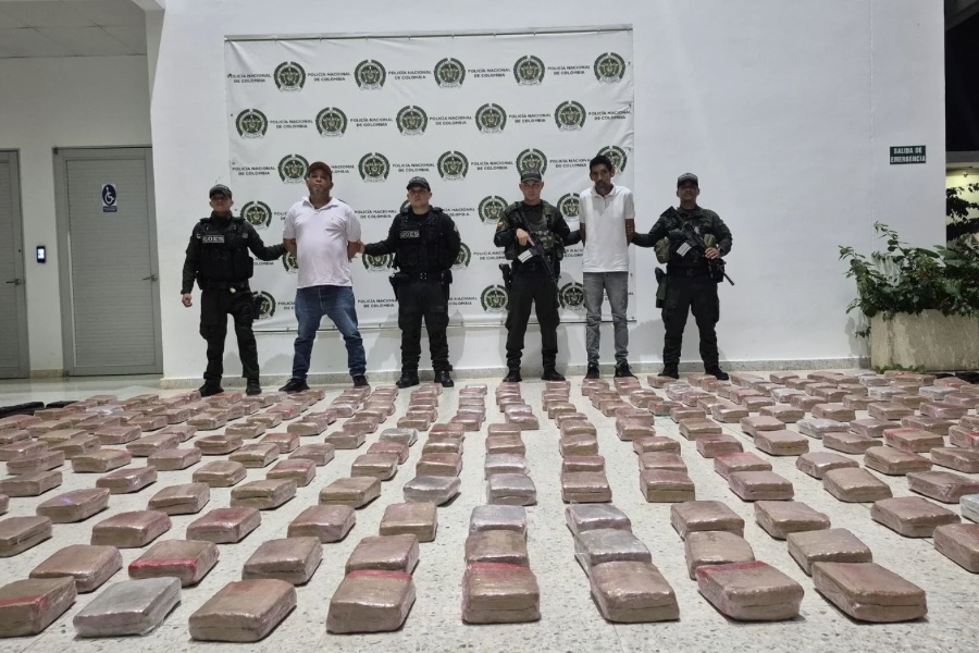 Caen dos hombres con casi 300 kilos de marihuana en Valledupar